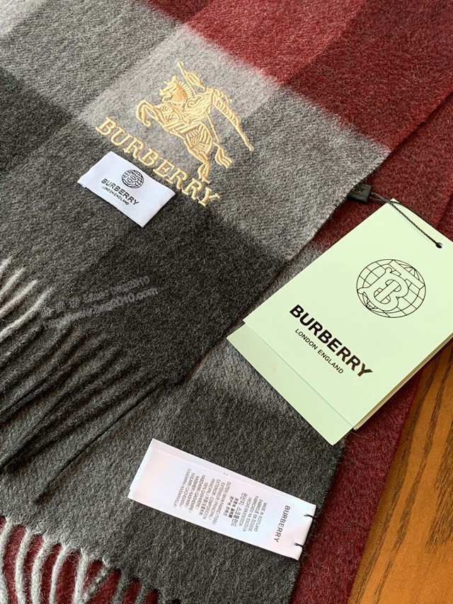 Burberry最新男士雙色純羊絨圍巾 巴寶莉2021新款男士羊絨圍巾  mmj1561